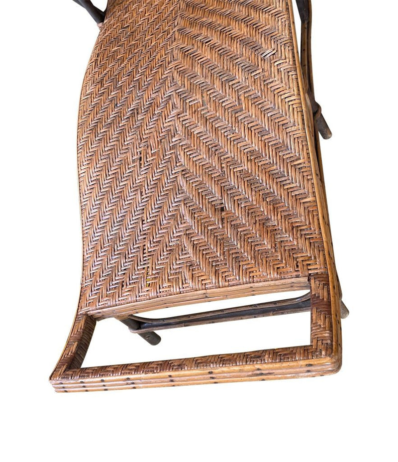 1920s French Riviera Rattan Bamboo Sun Lounger - Art Deco Furniture - Ed Butcher Antiques