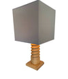 Mid Century Lighting - 1940s Table Lamp - Charles Dudouyt - carved Oak - Ed Butcher Antique Shop London