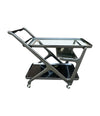 A black lacquer bar trolley  with two removable serving trays dating from the 1950s by Ico Parisi - Mid Century Furniture - Ed Butcher - Antique Shop London