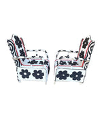 Pair of Yoruba beaded armchairs inttricately beaded in black, red and white beads - Mid Century Furniture - Ed Butcher - Antiques Shop London