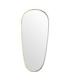 An orignal 1950s Italian shield mirror with lovely oval shaped brass frame and orignal plate