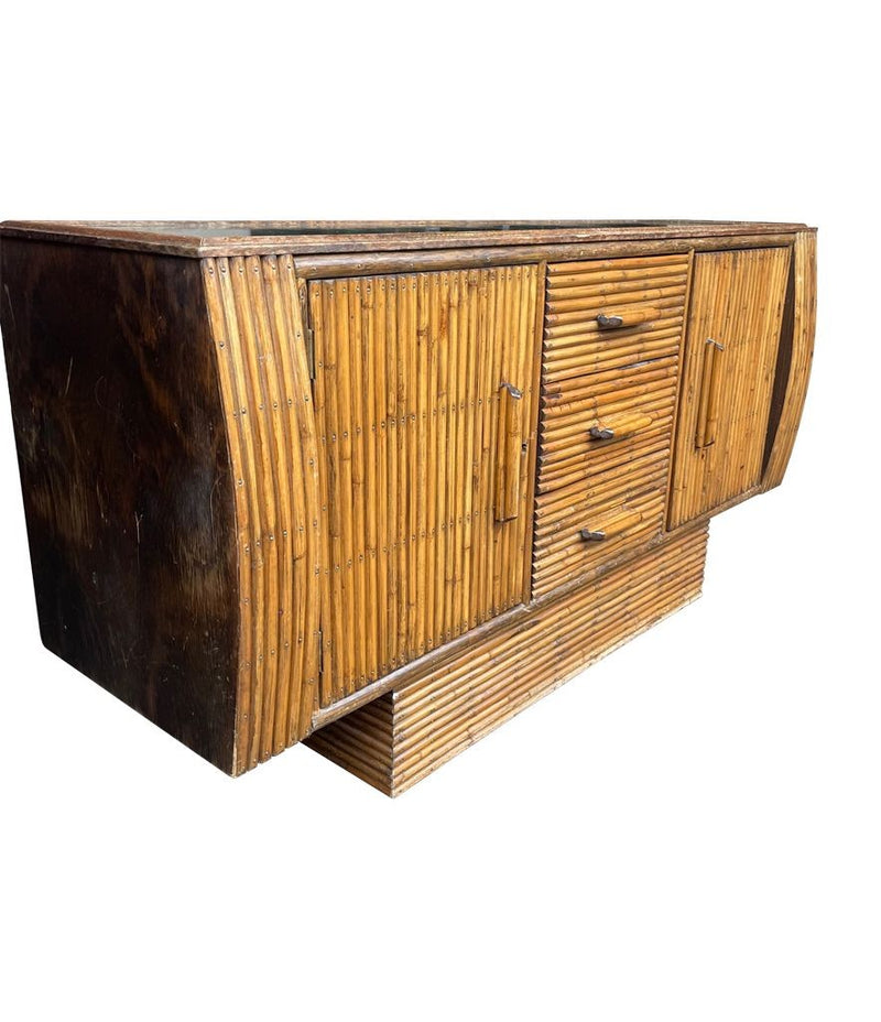 1920s Oak & Bamboo Sideboard - Angaves of Leicestershire - Art Deco Furniture - Ed Butcher Antiques