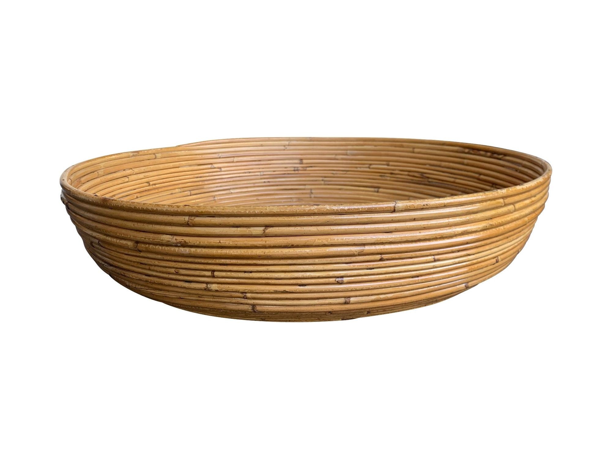 Circular Reeds Mid Century Bamboo Mirror - Circular - Pencil Reed Bamboo – Ed Butcher
