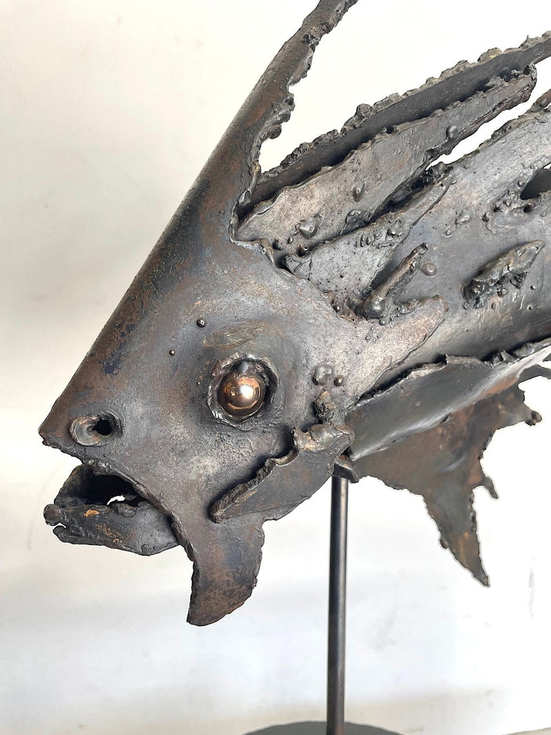 Brutalist Metal Fish Sculpture - Italian - 1970s - Ed Butcher Antique Shop London