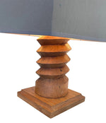 Mid Century Lighting - 1940s Table Lamp - Charles Dudouyt - Carved Oak - Ed butcher Antique Shop London