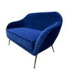 1950s Italian Sofa Blue Velvet - Vintage sofa - Ed Butcher Antiques 