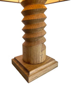 Mid Century Lighting - 1940s Table Lamp - Charles Dudouyt - carved Oak - Ed Butcher Antique Shop London