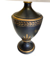 Mid century table lamps black ceramic gilt painted in a classical style - Mid Century Lighting - 1970's table lamps