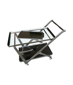 A black lacquer bar trolley  with two removable serving trays dating from the 1950s by Ico Parisi - Mid Century Furniture - Ed Butcher - Antique Shop London