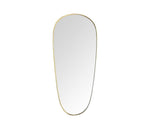 An orignal 1950s Italian shield mirror with lovely oval shaped brass frame and orignal plate