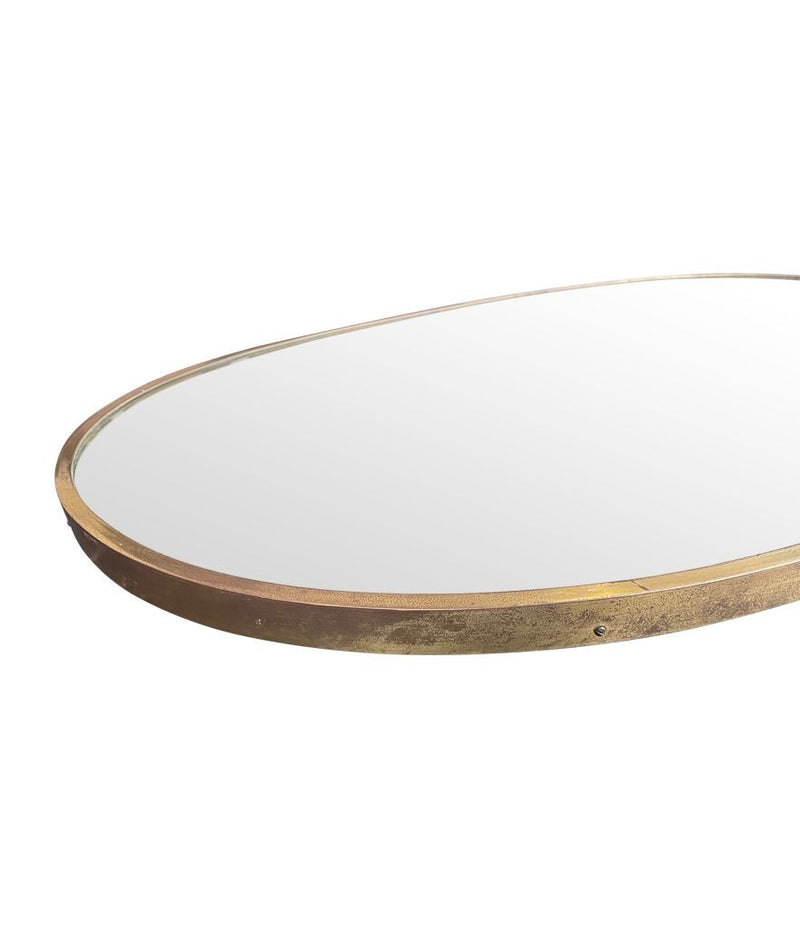 1960s Italian Oval Mirror Brass Frame - Mid Century Mirrors - Ed Butcher Antiques