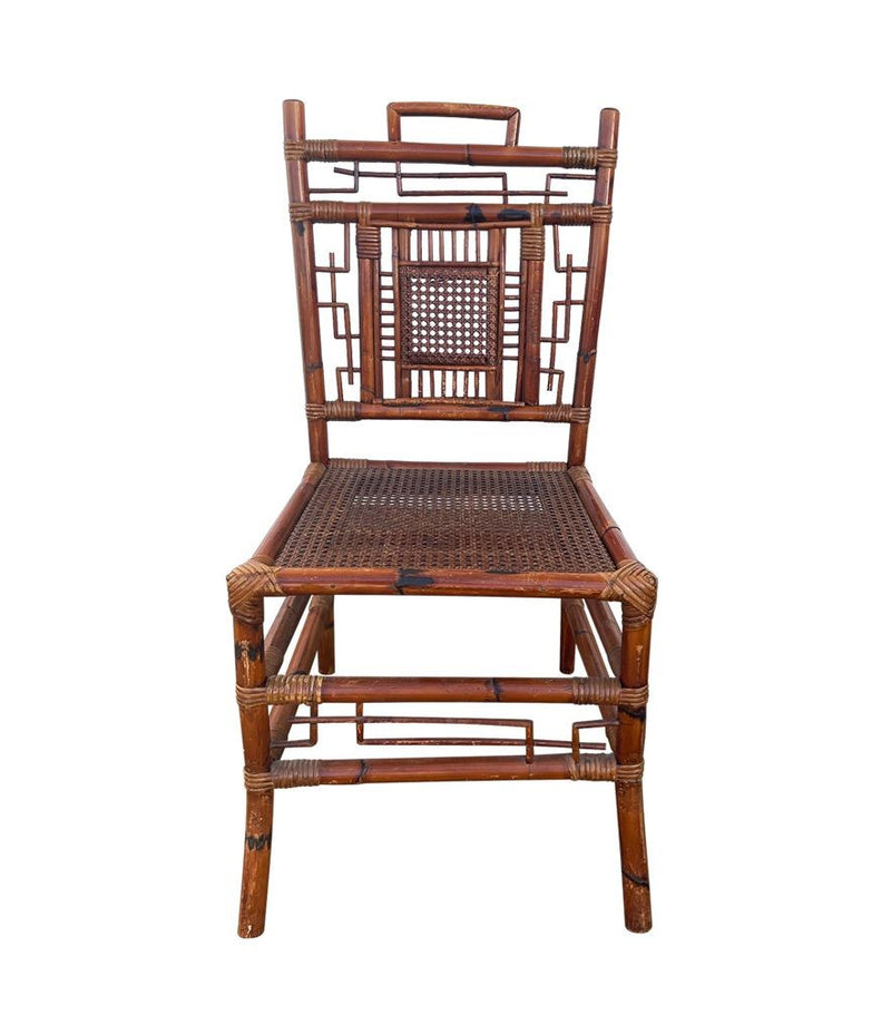 Set of Six 1920s Chinoiserie French Bamboo Dining Chairs - Art Deco Furniture - Ed Butcher Antiques 