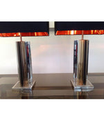 Pair of Maison Charles style french chrome lamps