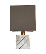 Mid century table lamp with travertine and brass base by Fratelli Manneli - Mid Century Lighting - 1970s table lamps