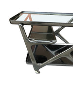 A black lacquer bar trolley  with two removable serving trays dating from the 1950s by Ico Parisi - Mid Century Furniture - Ed Butcher - Antique Shop London
