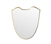 AN ORIGNAL 1960S GIO PONTI STYLE, ITALIAN SHIELD MIRROR WITH BRASS FRAME