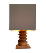 Mid Century Lighting - 1940s Table Lamp - Charles Dudouyt - carved Oak - Ed Butcher Antique Shop London