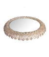 A BEAUTIFUL EMIL STEJNAR BACK LIT MIRROR WITH GLASS FLOWERS SURROUND