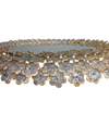 A BEAUTIFUL EMIL STEJNAR BACK LIT MIRROR WITH GLASS FLOWERS SURROUND