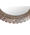 A BEAUTIFUL EMIL STEJNAR BACK LIT MIRROR WITH GLASS FLOWERS SURROUND
