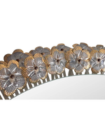 A BEAUTIFUL EMIL STEJNAR BACK LIT MIRROR WITH GLASS FLOWERS SURROUND