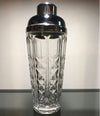 A CRYSTAL AND SILVER PLATE ITALIAN COCKTIAL SHAKER