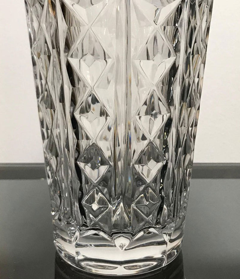 A CRYSTAL AND SILVER PLATE ITALIAN COCKTIAL SHAKER