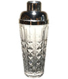 A CRYSTAL AND SILVER PLATE ITALIAN COCKTIAL SHAKER