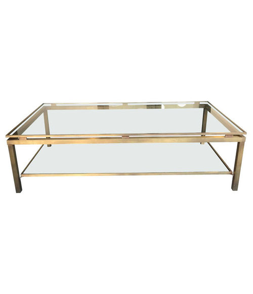 A LARGE GUY LEFEVRE GILT METAL COFFEE TABLE