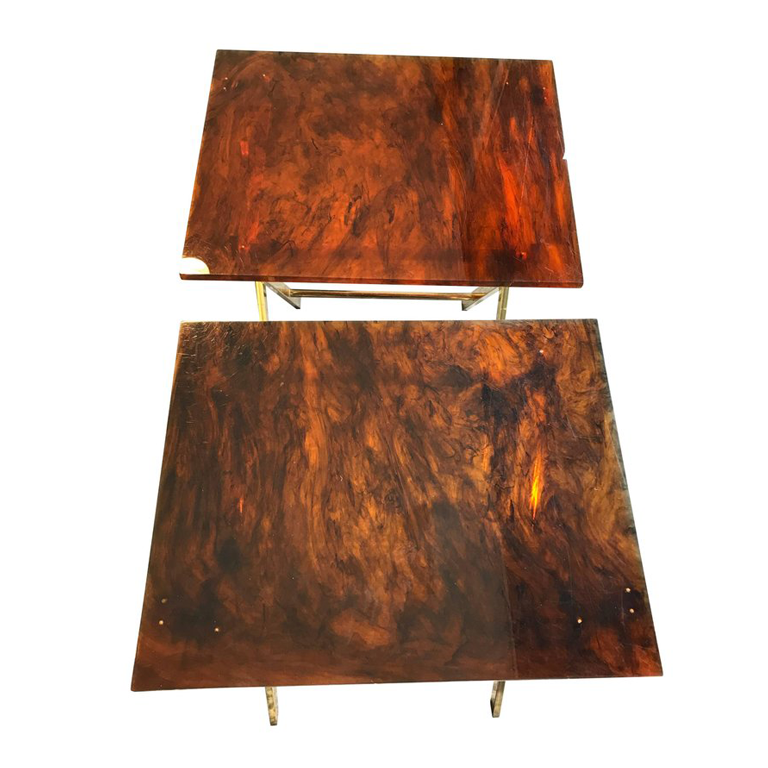 A PAIR OF FAUX TORTOISESHELL SIDE TABLES – Ed Butcher