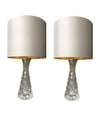 A PAIR OF ORREFORS GLASS LAMPS