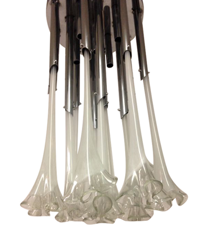 A LARGE MURANO GLASS CHANDELIER
