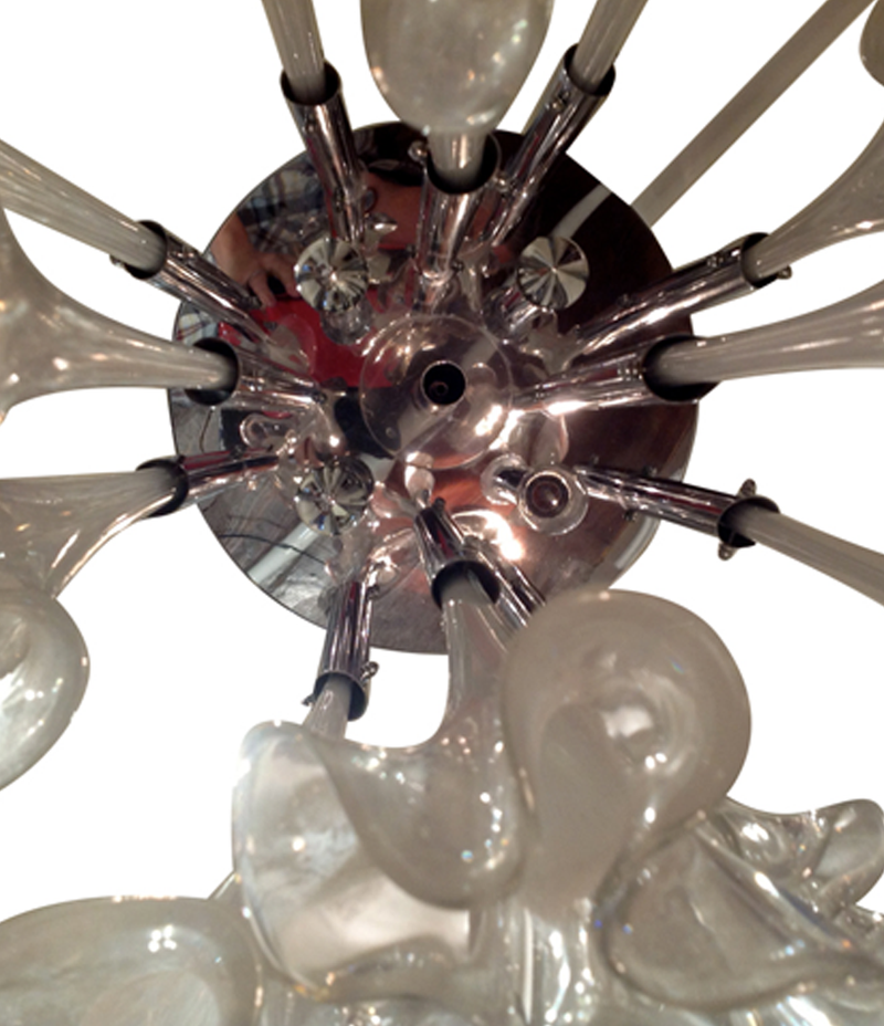 A LARGE MURANO GLASS CHANDELIER