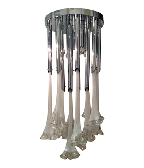 A LARGE MURANO GLASS CHANDELIER