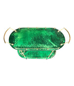 ALDO TURA BAR TROLLEY IN RARE MALACHITE GREEN GOATSKIN