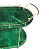 ALDO TURA BAR TROLLEY IN RARE MALACHITE GREEN GOATSKIN