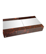 AN ERIC MAVILLE SLIDING COFFEE TABLE WITH HIDDEN BAR