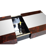 AN ERIC MAVILLE SLIDING COFFEE TABLE WITH HIDDEN BAR