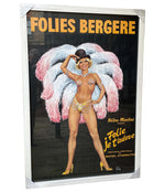 AN ORIGINAL FOLIES BERGERE POSTER "FOLIE JE T'ADORE" 1960S SHOW BY ASLAN