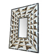 ART DECO MIRROR WITH TESSELLATED MARBLE SURROUND CREATING OPTICAL PERSPECTIVE