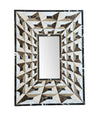 ART DECO MIRROR WITH TESSELLATED MARBLE SURROUND CREATING OPTICAL PERSPECTIVE