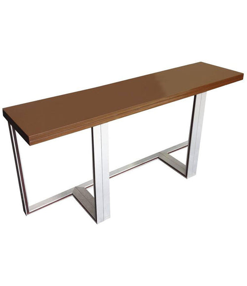 ARTELANO BROWN LACQUER EXTENDING CONSOLE TABLE