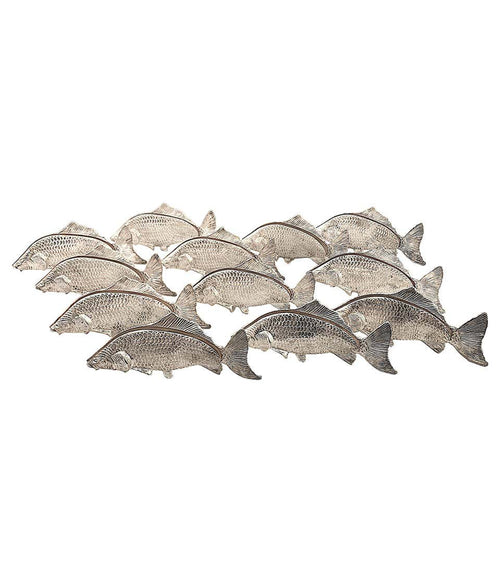 A UNIQUE SET OF 12 ITALIAN 1950S SILVER PLATED FISH MENU OR NAME CARD HOLDERS