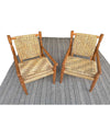 A WONDERFUL PAIR OF 1950S FRENCH ROPE AND WOOD CHAIRS BY AUDOUX AND MINET