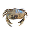 A FONDICA SOLID CAST CRAB WITH HINGED TOP SHELL WITH BLUE VELVET LINING