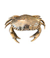 A FONDICA SOLID CAST CRAB WITH HINGED TOP SHELL WITH BLUE VELVET LINING