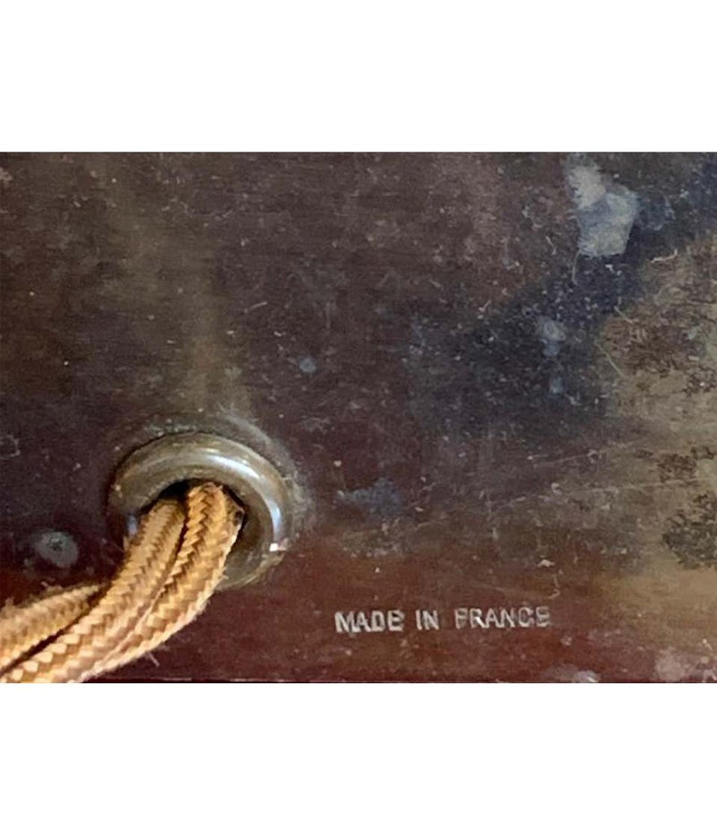 A MAISON CHARLES "AGAVE A GORGE" BRONZE LAMPS WITH ORIGNAL BRONZE SHADE, SIGNED