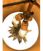 A MAISON CHARLES "AGAVE A GORGE" BRONZE LAMPS WITH ORIGNAL BRONZE SHADE, SIGNED