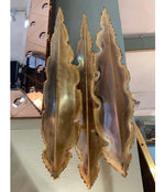 PAIR OF HOLM SORENSEN TORCH CUT BRASS BRUTALIST WALL SCONCES WITH TWO FITTINGS