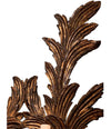 A PAIR OF LARGE 1940S ITALIAN CARVED GILTWOOD LEAF SCONCES WITH TWO FITTINGS.